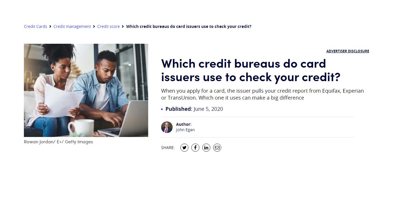 Which credit bureaus do card issuers use to check your credit?